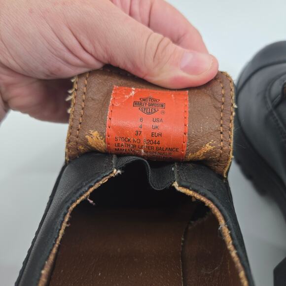 Vintage Harley Davidson Slip On Chunky Mule Size 6 Leather Y2K Biker Edgy Rock - Picture 8 of 13